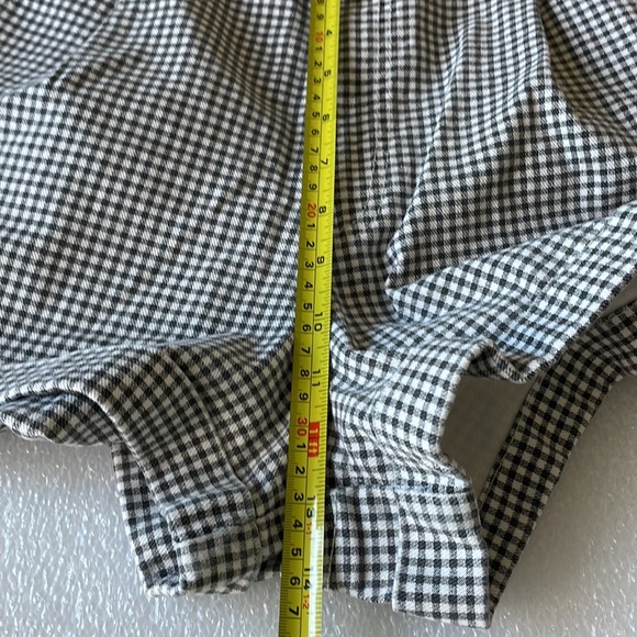 Zara high waisted shower shorts 4 pockets zip front close mini check Sz 8 - Picture 8 of 9